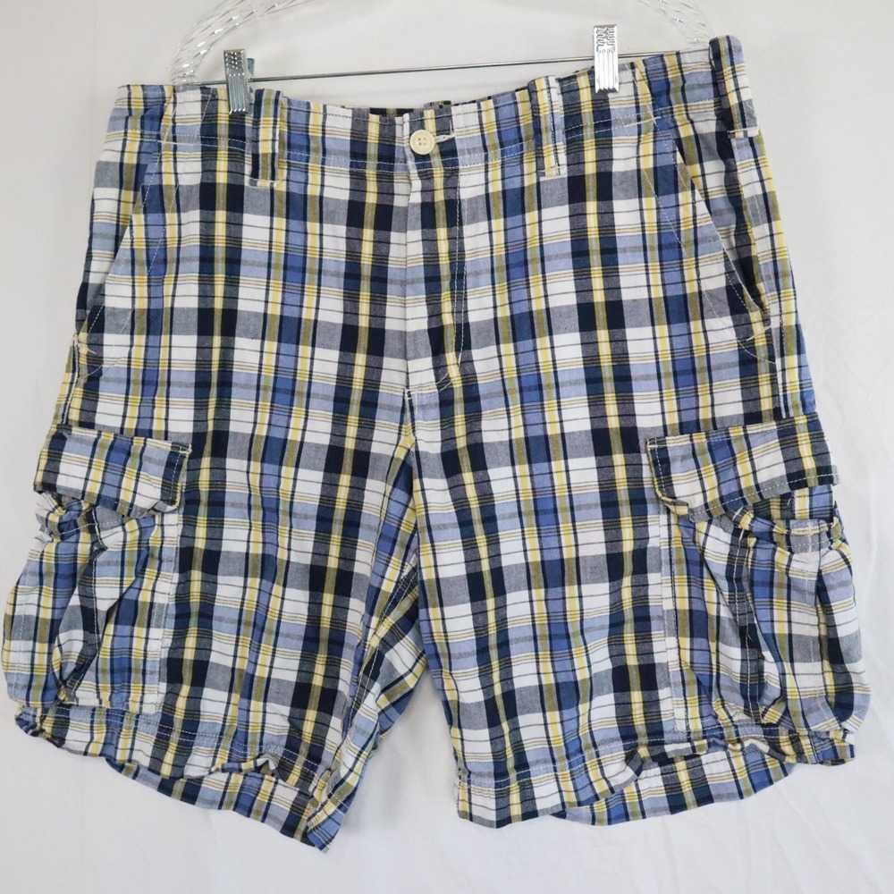 Polo Jeans Ralph‎ Lauren Shorts Mens 38 Cargo Flap Pocket Casual Cotton Plaid